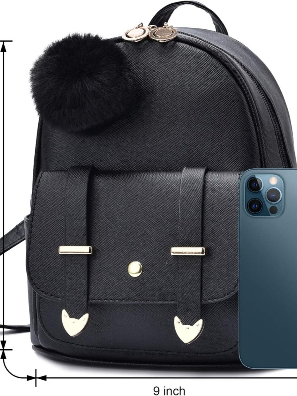 Girls Fashion Backpack Mini Backpack Purse for Women Teenage Girls Purses PU Lea View 3